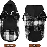 Vista 6 de PUPTECK Sudadera con capucha para perro, suéter cálido para perro, ropa de invierno, abrigos para clima frío, para perros pequeños, medianos y Negro