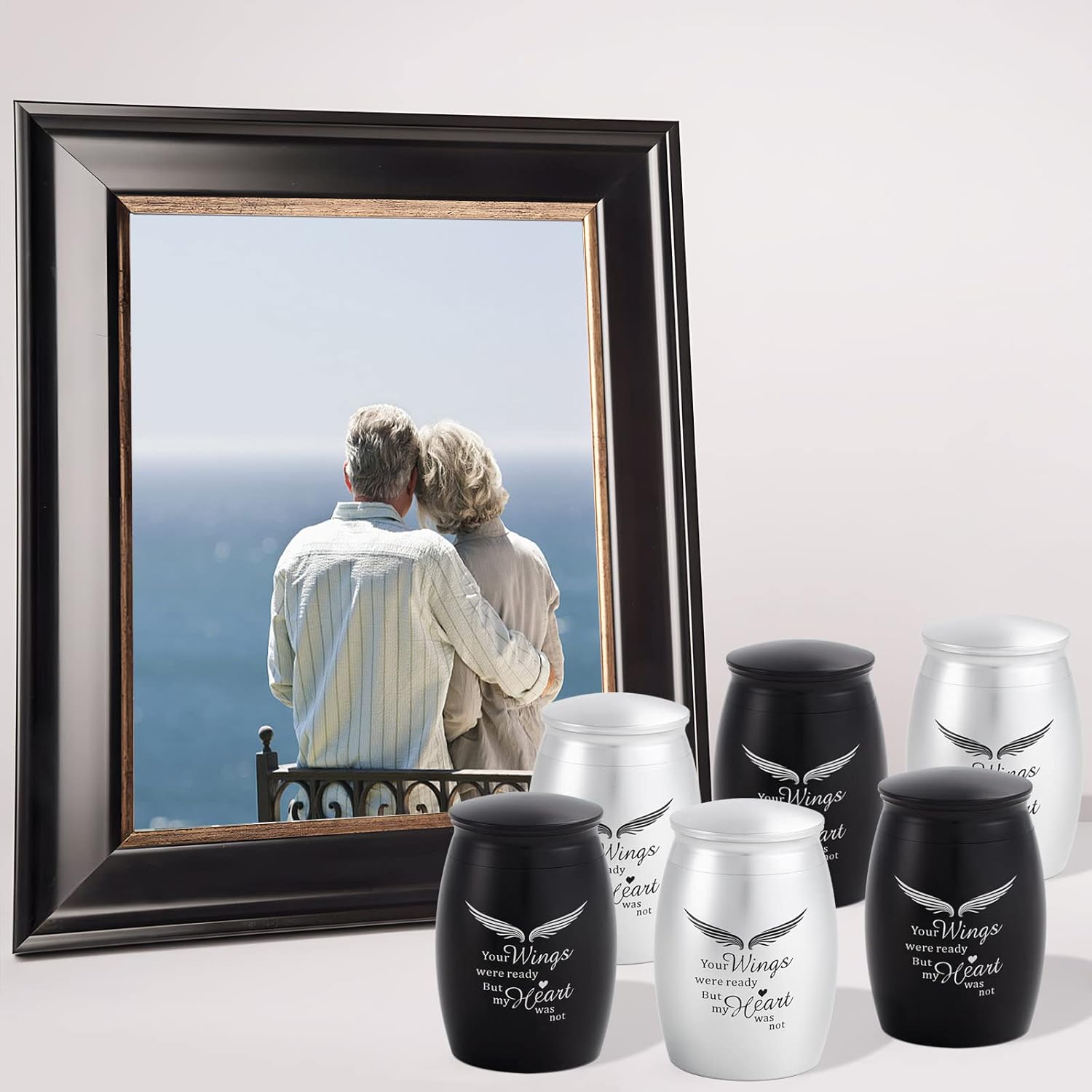 Small Urns for Human Ashes Adult Male Female Men Women Set of 6, Mixed 2.7x1.7Inch Mini Cremation Urns for Human Ashes Keepsake 6 Pack