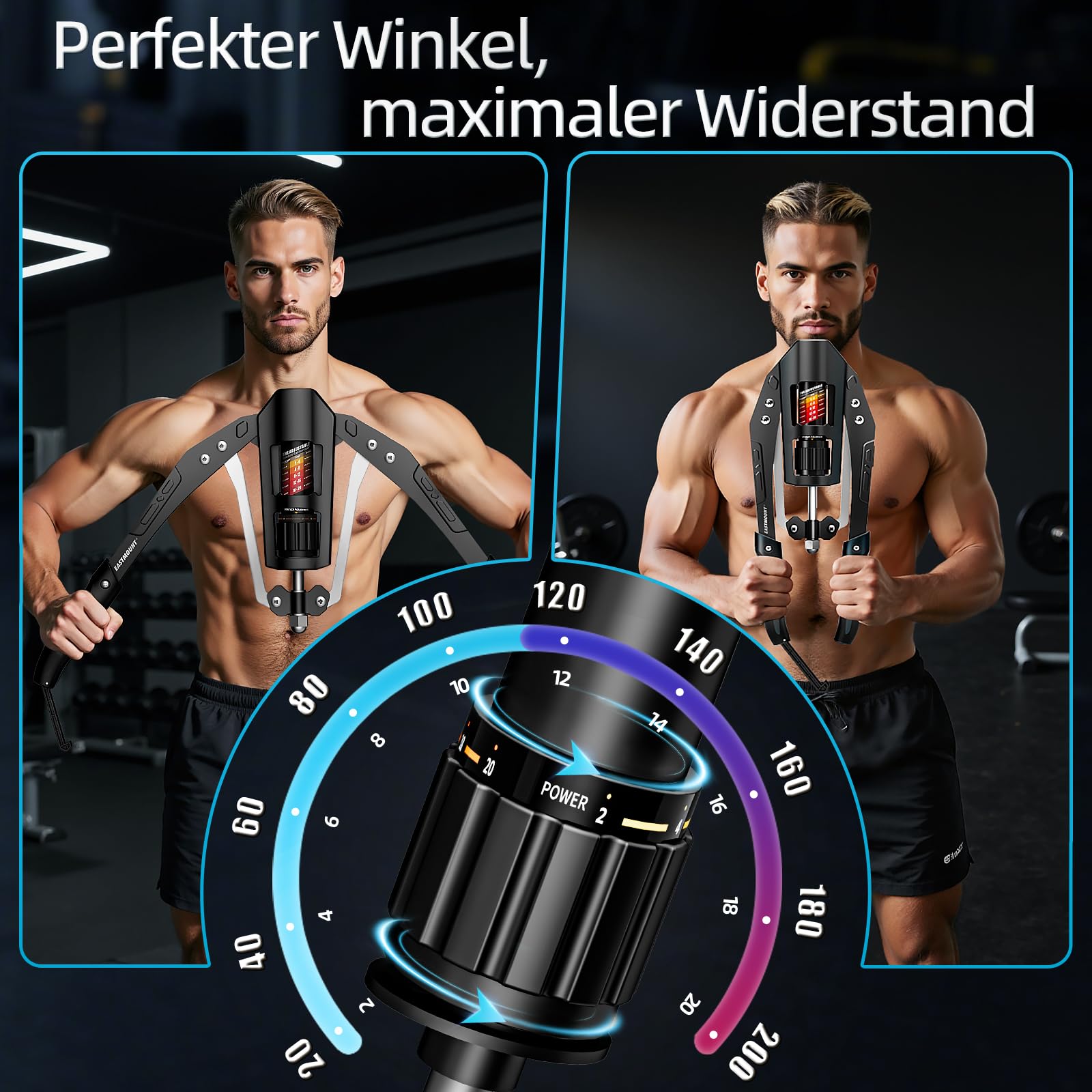 Arm Trainer mit Hydraulikzylinder – Verstellbarer Twister für Arme, Brust und Schultern, Fitness-Expander für Zuhause, Training für Oberkörper und Unterarm mit 10-200 kg Widerstand