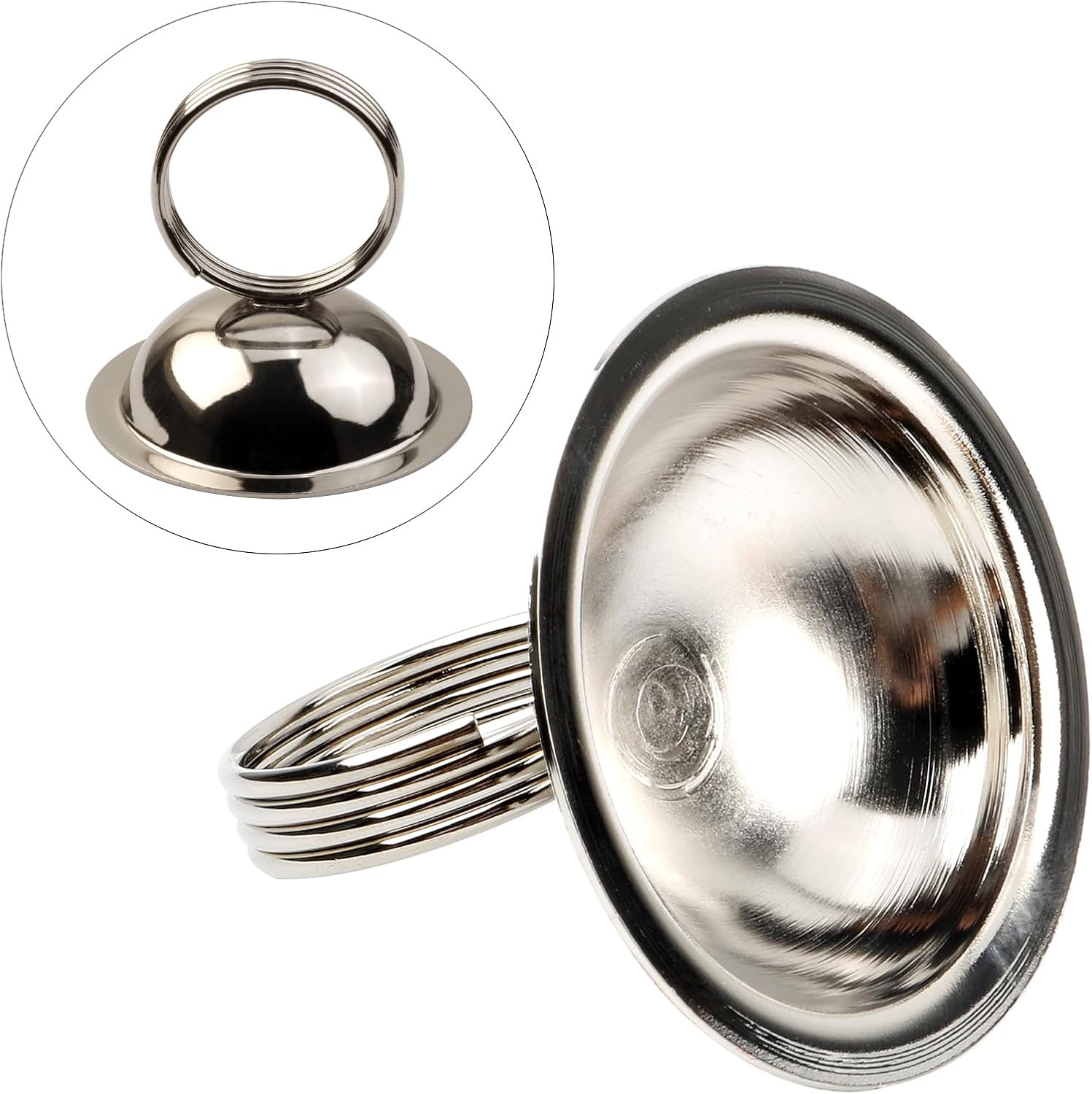 Table Number Holders Ring-Clip Place Card Holders Menu Stand Menu Card Holder Photo Clips for Wedding RSVP Card Party Festival Decor(14 Pack) (Silver Color)