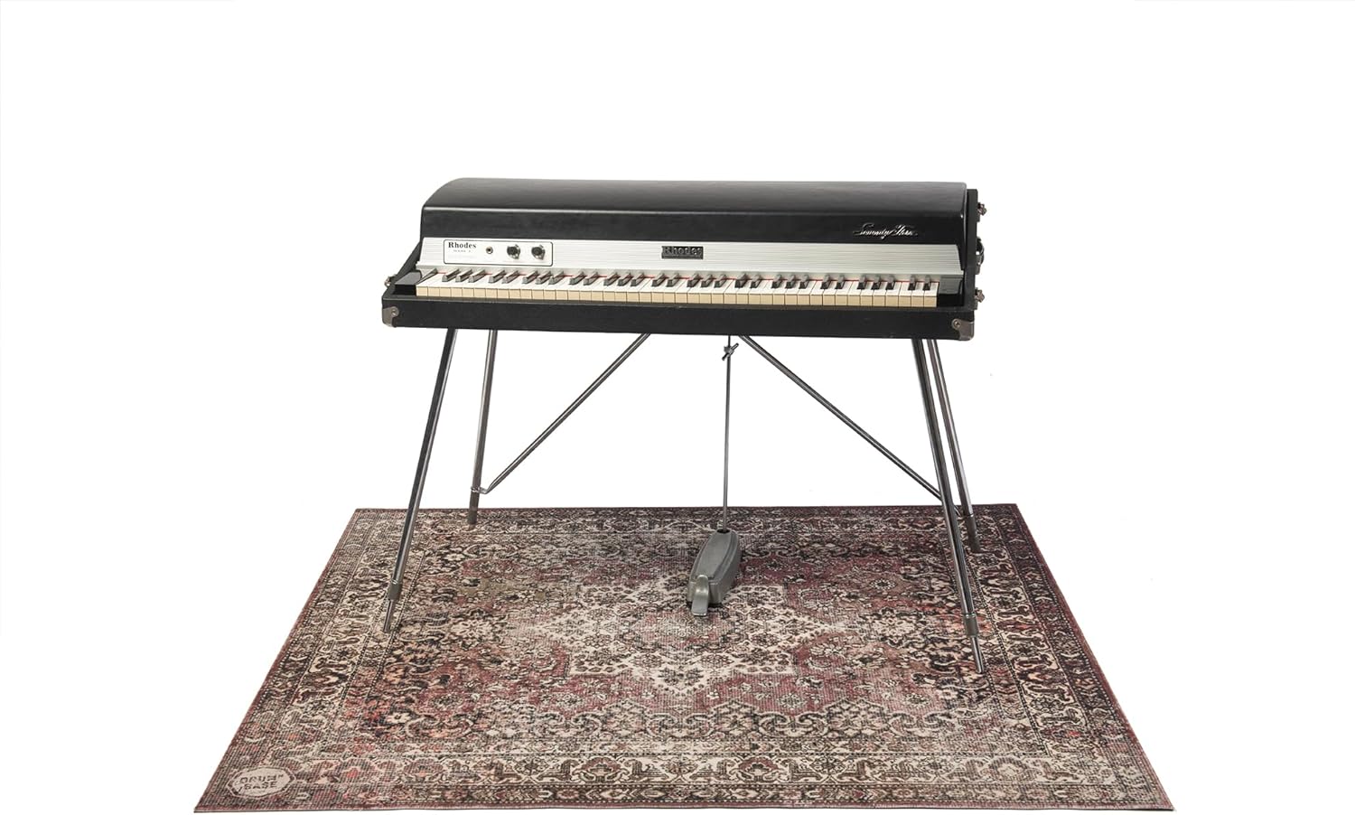 DRUMnBASE Vintage Persian Style Stage Rug, Non Slip Waterproof Rug for Stage or Studio Use to Reduce Vibrations, Classic Worn, 5.34 FT x 4.65 FT