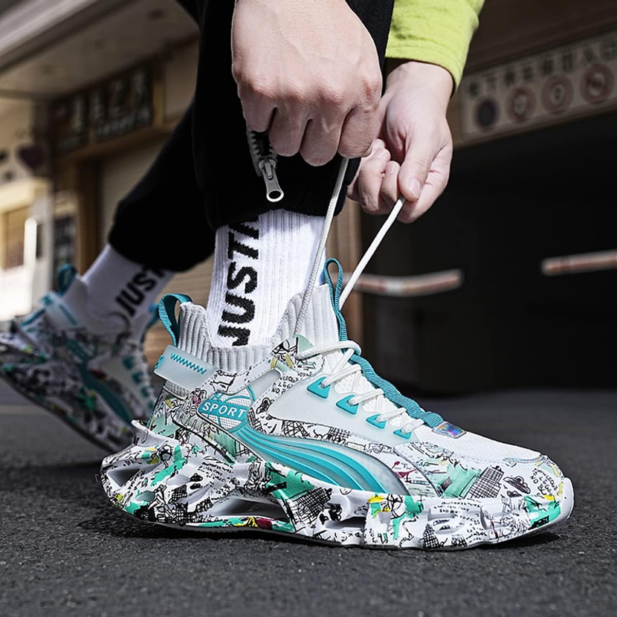GSIGUL Running Shoes for Men Blade Fashion Sneakers Lightweight Athletic Gym Tennis Walking Casual Shoes