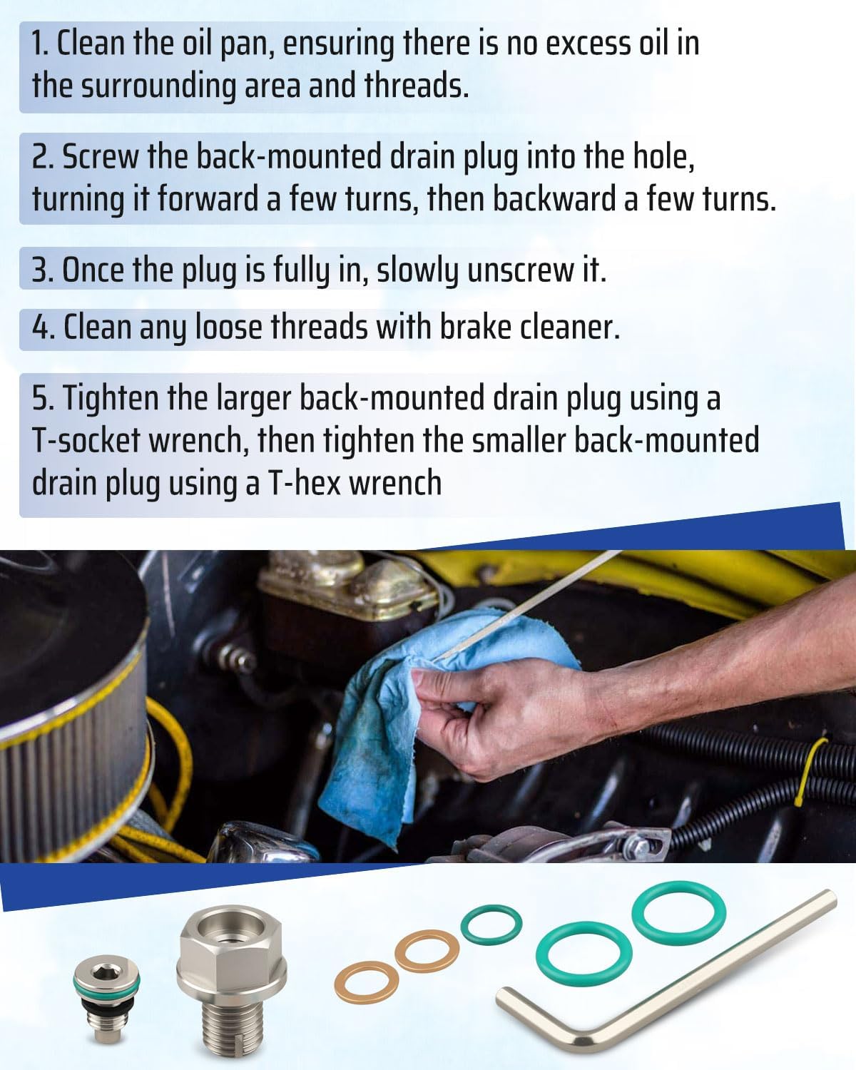 M12.1-1.5 x 15mm Magnetic Oversize Piggyback Oil Drain Plug | Stainless Steel Self Tapping Drain Bolt Fit for Engine Oil Pan Thread Repair Kit with Gasket Washer Tool