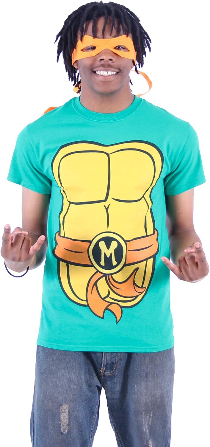 Teenage Mutant Ninja Turtles costume Green T-Shirt with Eye Mask Perfect For Christmas and Halloween.