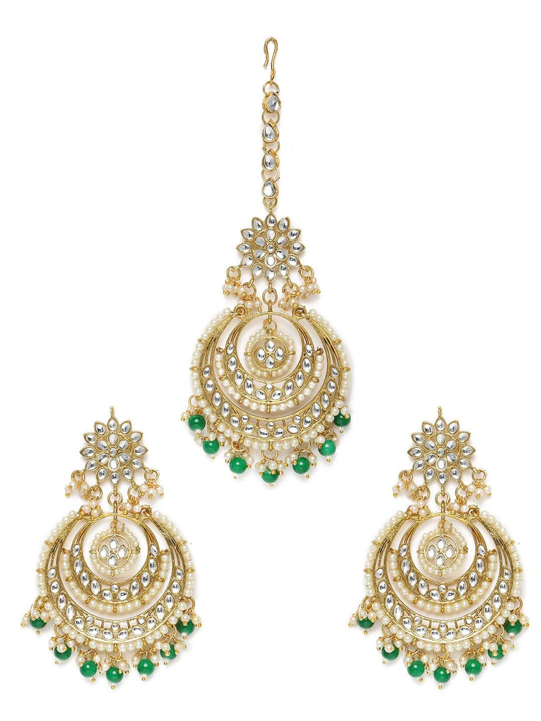 See full amazon price history chart for ZAVERI PEARLS Green Beads & Kundan Wedding Collection Earring & Maangtikka Set For Women-ZPFK10151 ZAVERI PEARLS Green Beads & Kundan Wedding Collection Earring & Maangtikka Set For Women-ZPFK10151 (B08YZ1YC5M) Amazon Price History, Amazon Price Tracker