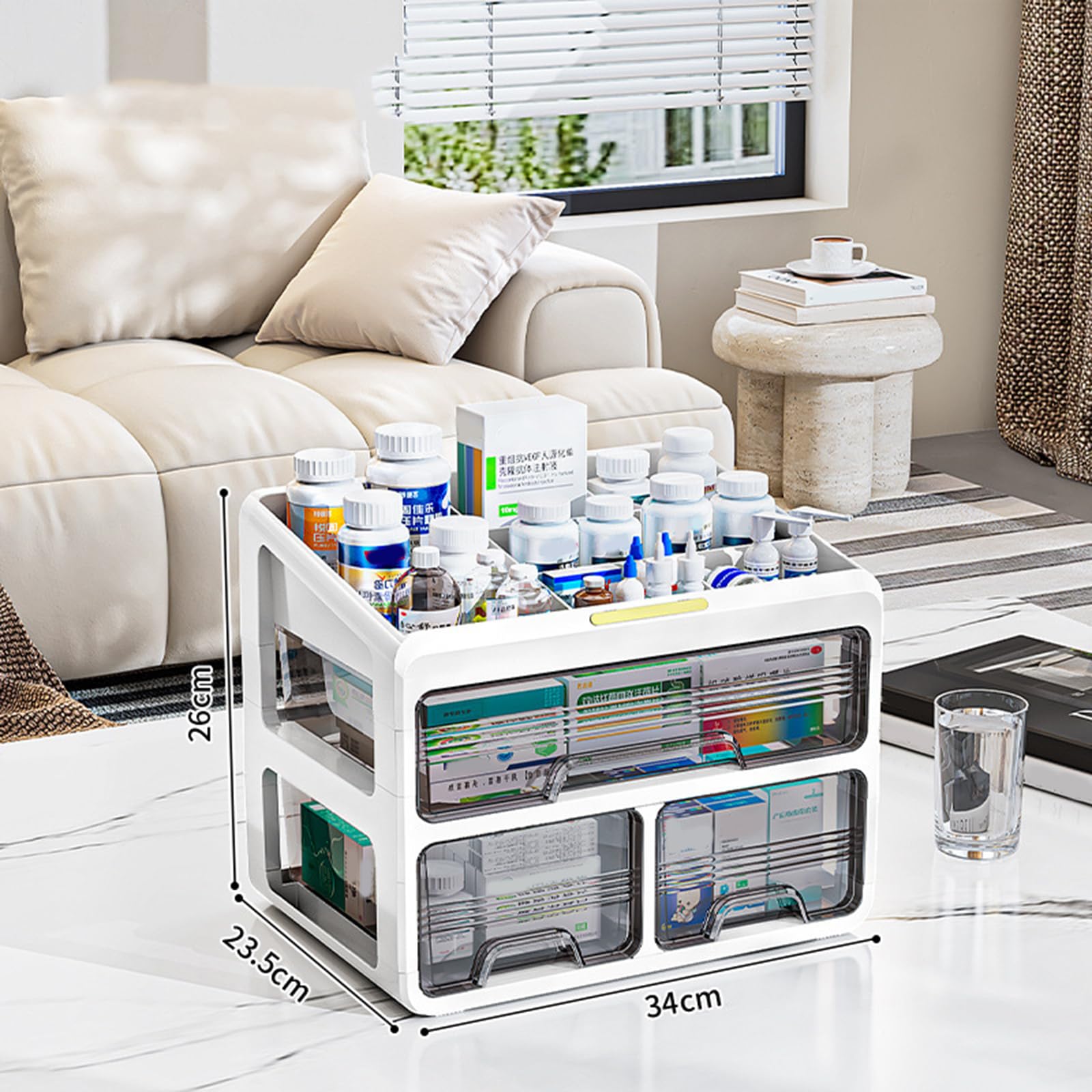 Scaffale per cosmetici in PP con scomparti multipli per un'organizzazione efficiente, adatto per uso domestico o professionale Desktop Cosmetic Storage Rack