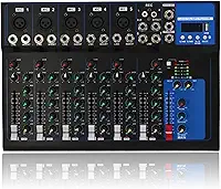 Mesa de Som Digital Profissional, 7 Canais, USB, LED Display, Hi-Res Audio 32Bit/192KHz, para Gravação, Streaming e Conferências