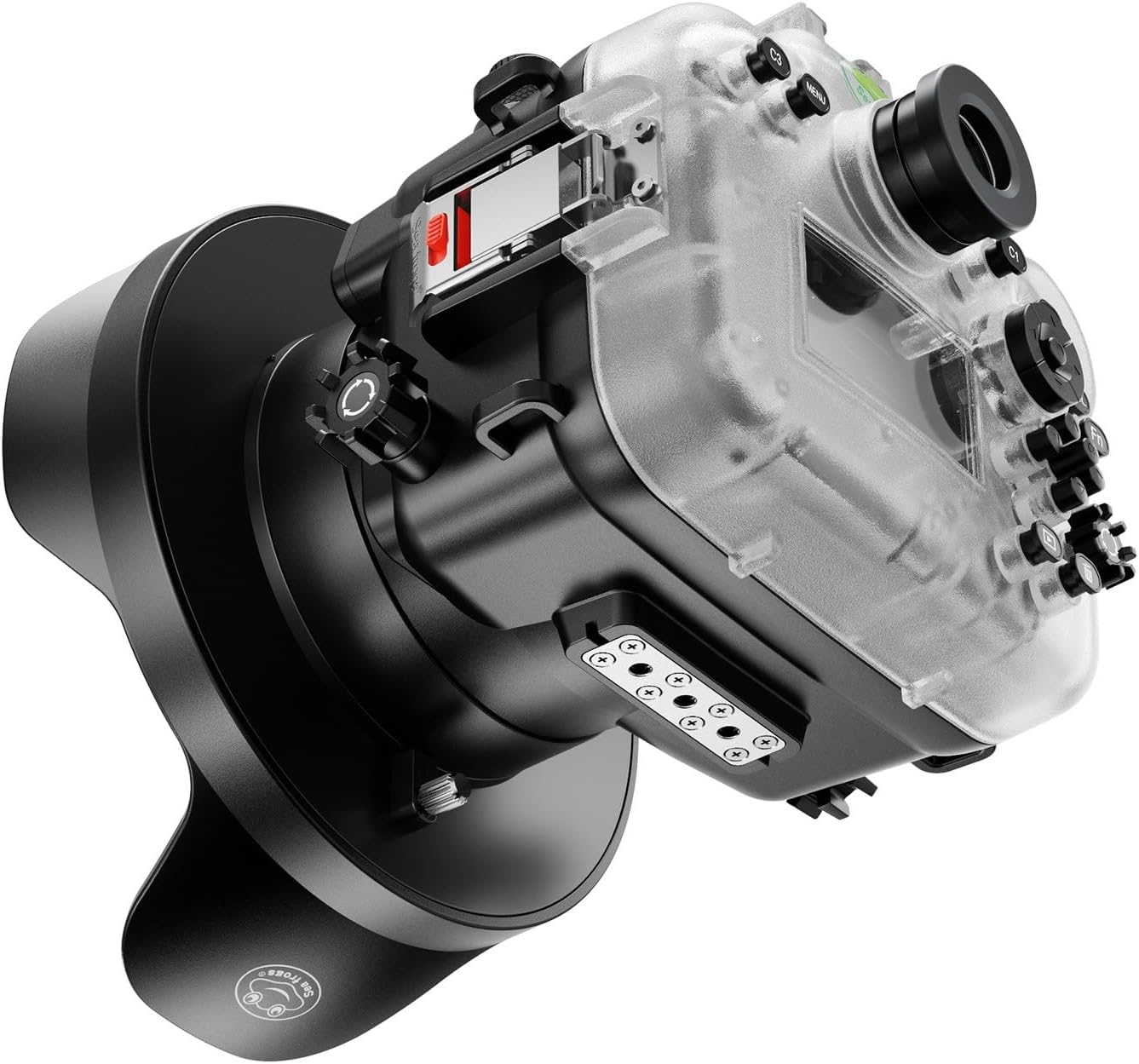 Seafrogs Underwater Housing for Sony A7R V A7r5 +Standard Flat Port+WA005B 6" Dome Port Kit Waterproof Case for Sony ILCE-7R V+ FE 28-70mm F3.5-5.6, FE 24mm f/1.4 GM