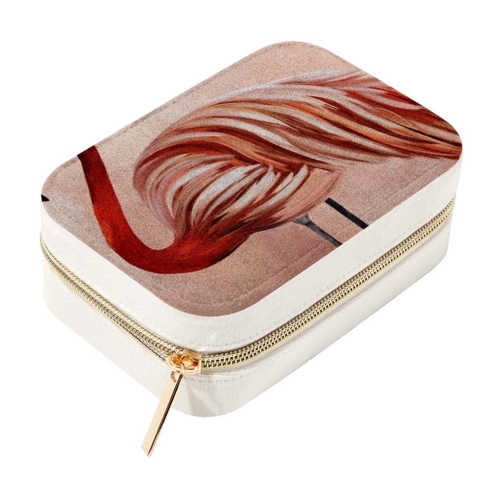 Boîte à bijoux de voyage flamant rose, cadeau idéal filles et femmes
