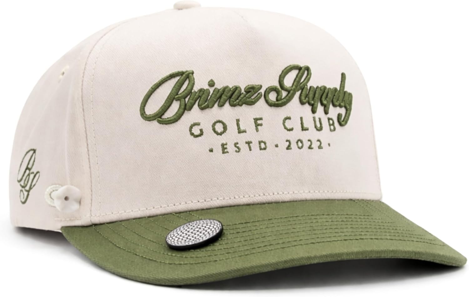 BRIMZ Cotton Golf Hat with Magnetic Brim & Tee Holder - Snapback Golf Cap for Men & Women - Magnetic Brim for Ball Marker