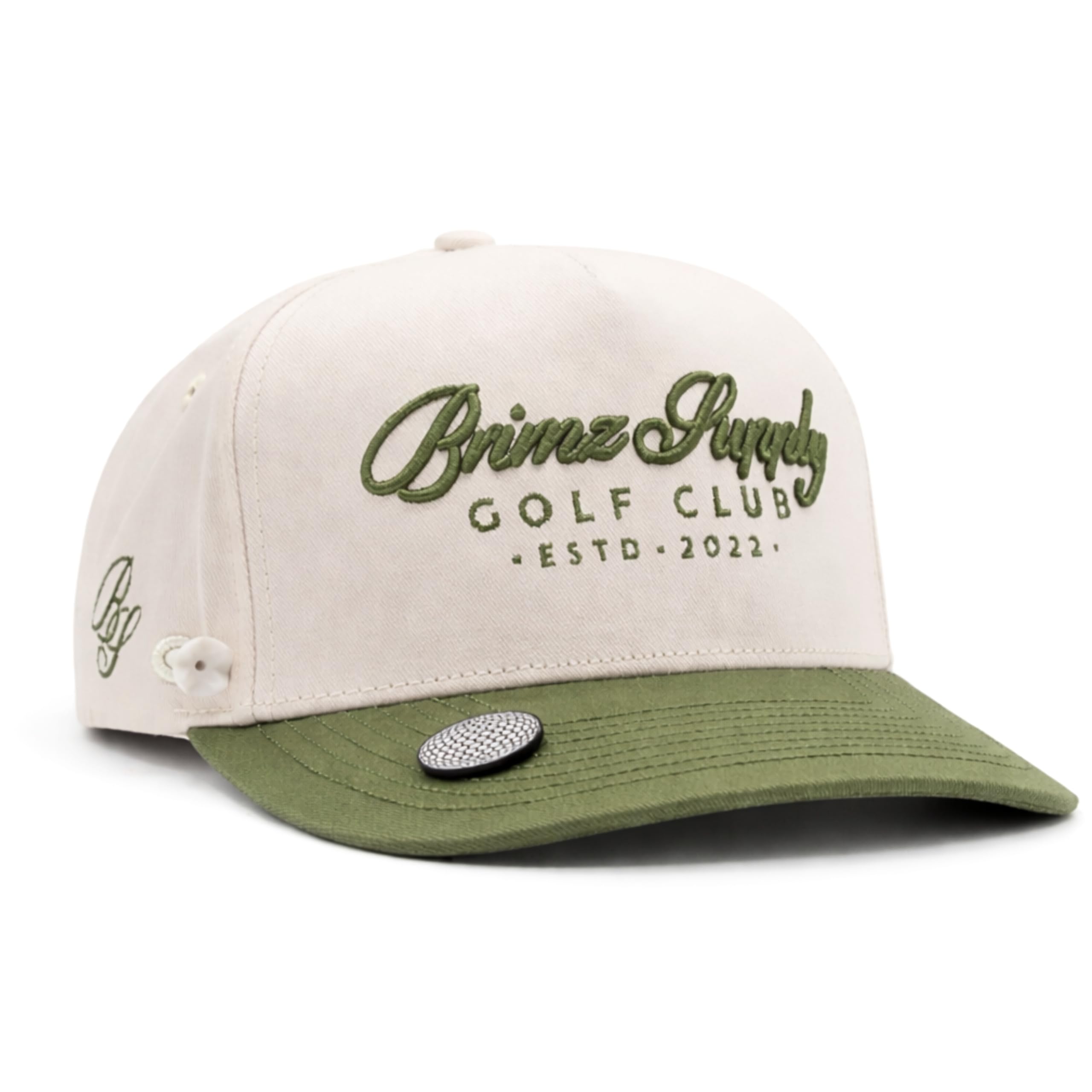 BRIMZ Cotton Golf Hat with Magnetic Brim & Tee Holder - Snapback Golf Cap for Men & Women - Magnetic Brim for Ball Marker