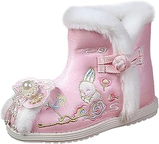 Botas infantis estilo étnico botas de algodão para Gilrs sapatos de pano botas quentes de neve de inverno sapatos estampados bordados botas de designer meninas botas de lantejoulas tamanho 13