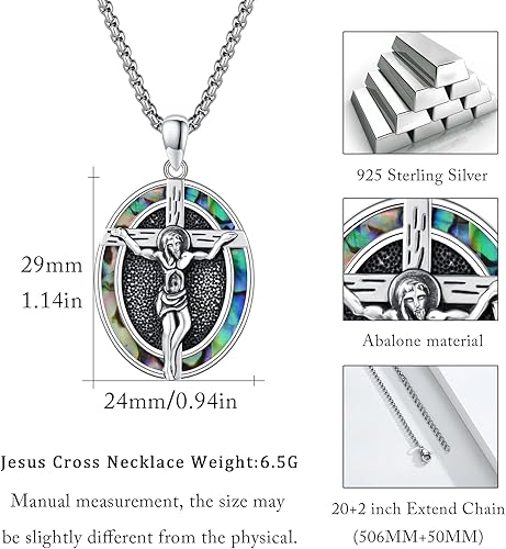 Vista 474 de Collar con colgante de plata de ley 925 con medalla de San Patrón, joyería religiosa para hombres y mujeres, con cadena de acero inoxidable 316L