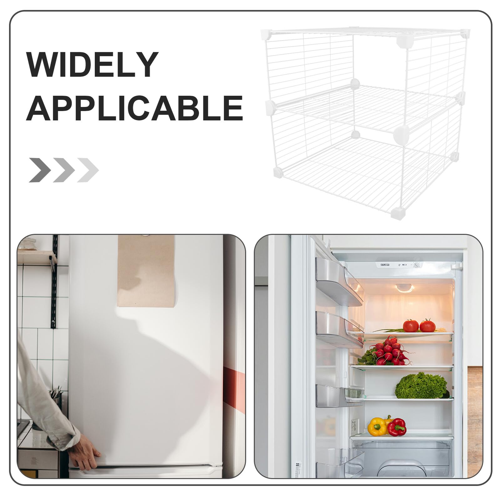 DOITOOL Separador para Congelador Vertical 37x37x36 Cm, Estante Divisorio Metálico Resistente para Organización de Alimentos en Refrigerador y Despensa, Organizador de Almacenamiento
