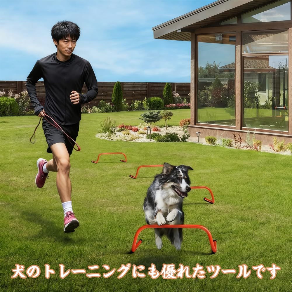 JIMIGUGU ミニハードル トレーニングハードル 持ち運びやすい 取り外し可能 軽量 陸上競技 俊敏性 瞬発力 スピード フィジカル 筋力 ジャンプ力 強化 サッカー 野球 ラグビー バスケ 収納バッグ付き 高さ23cm 10個セット