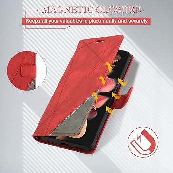 Case for Nokia G60 5 G Premium PU Leather Mobile Phone Flip Case Wallet Silicone Protective Flip Case for Nokia G60 5 G Red