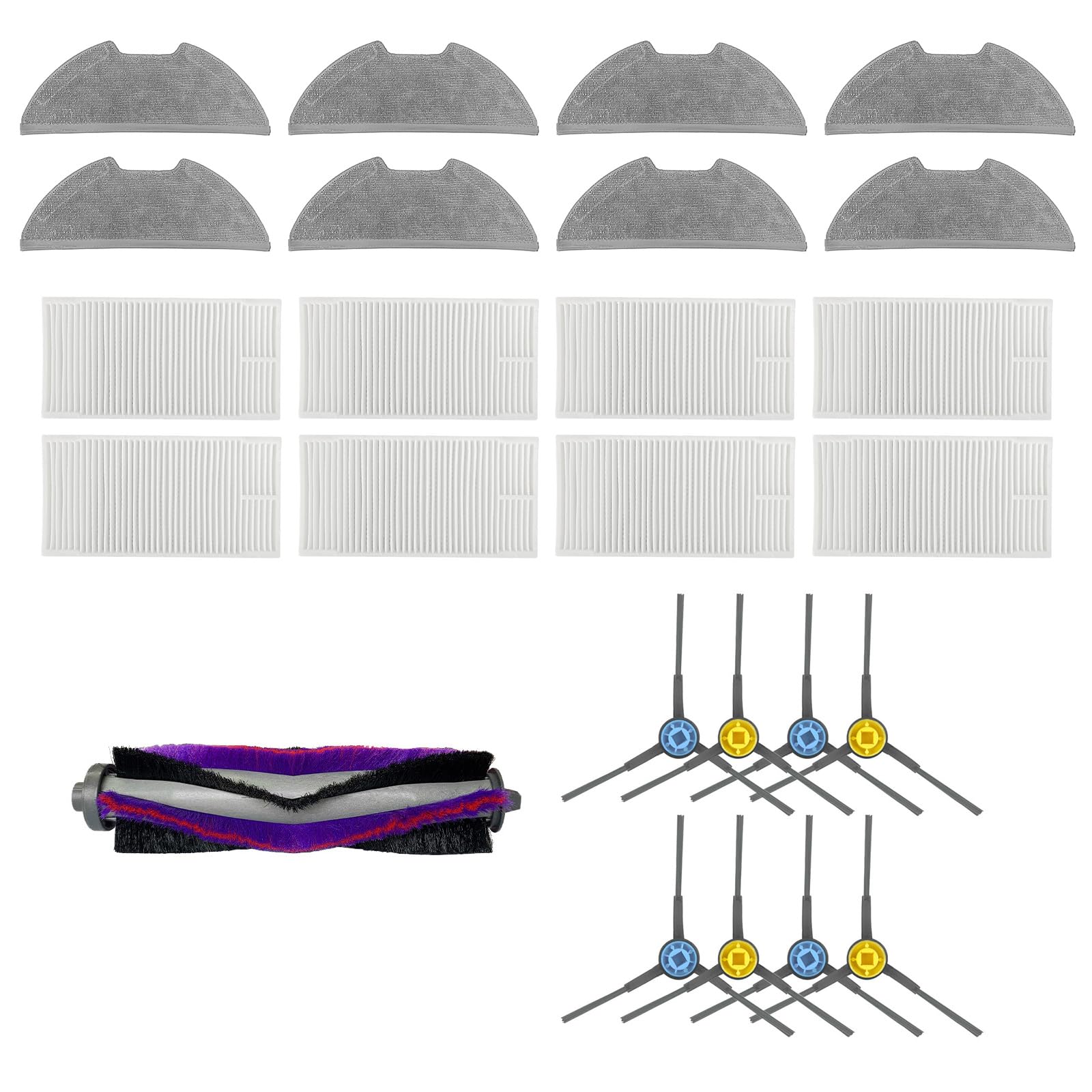 Buxuaaaa Vacuums Cleaner Spare Part Side Brushes Mopping Cloth Replacement Filter Main Brush Spare Part Suitable for E10S Model Side Brush
