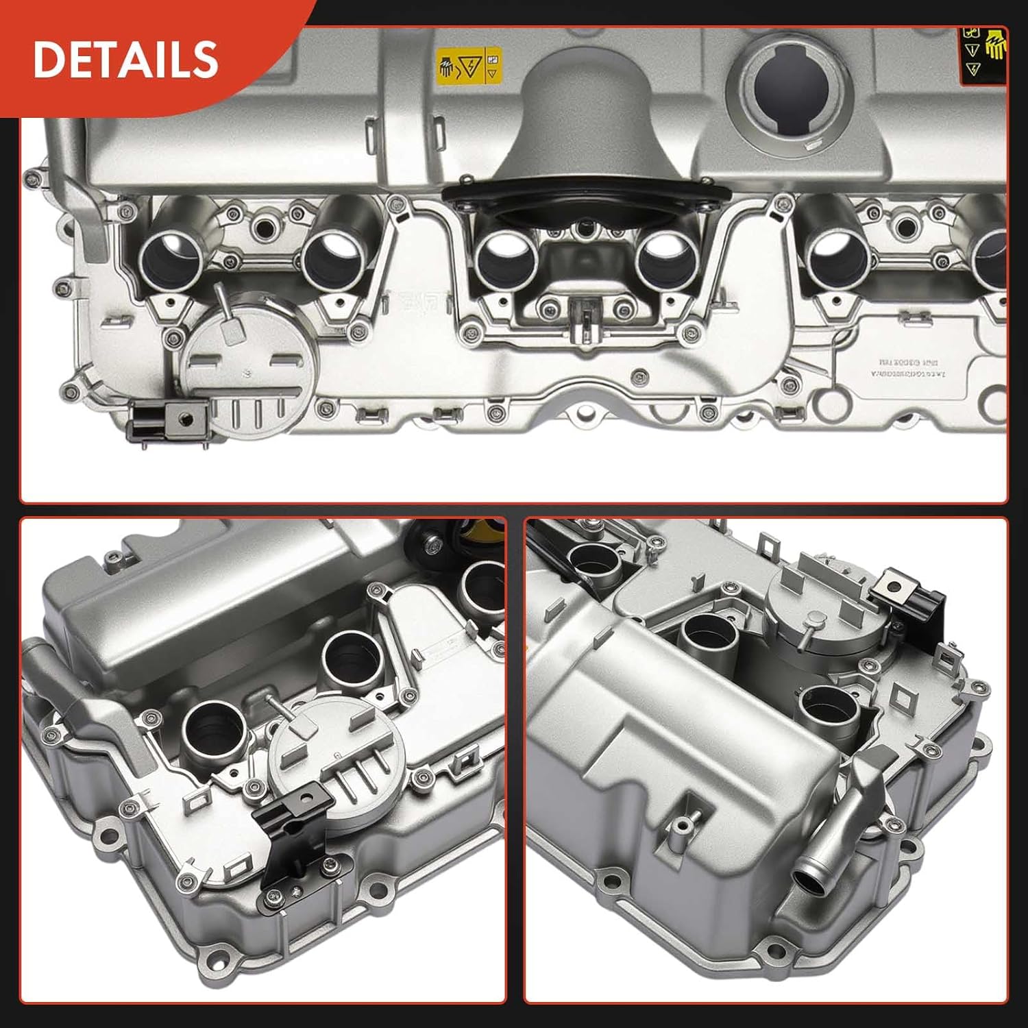 A-Premium Upgraded Aluminum Engine Valve Cover with Hose, Gasket, Oil Cap & Bolts Compatible with BMW 323i 2007-2011, 328i 2007-2013, 328i xDrive, 328xi, X5, 528i, 528i xDrive, 528xi, X3, 128i, Z4