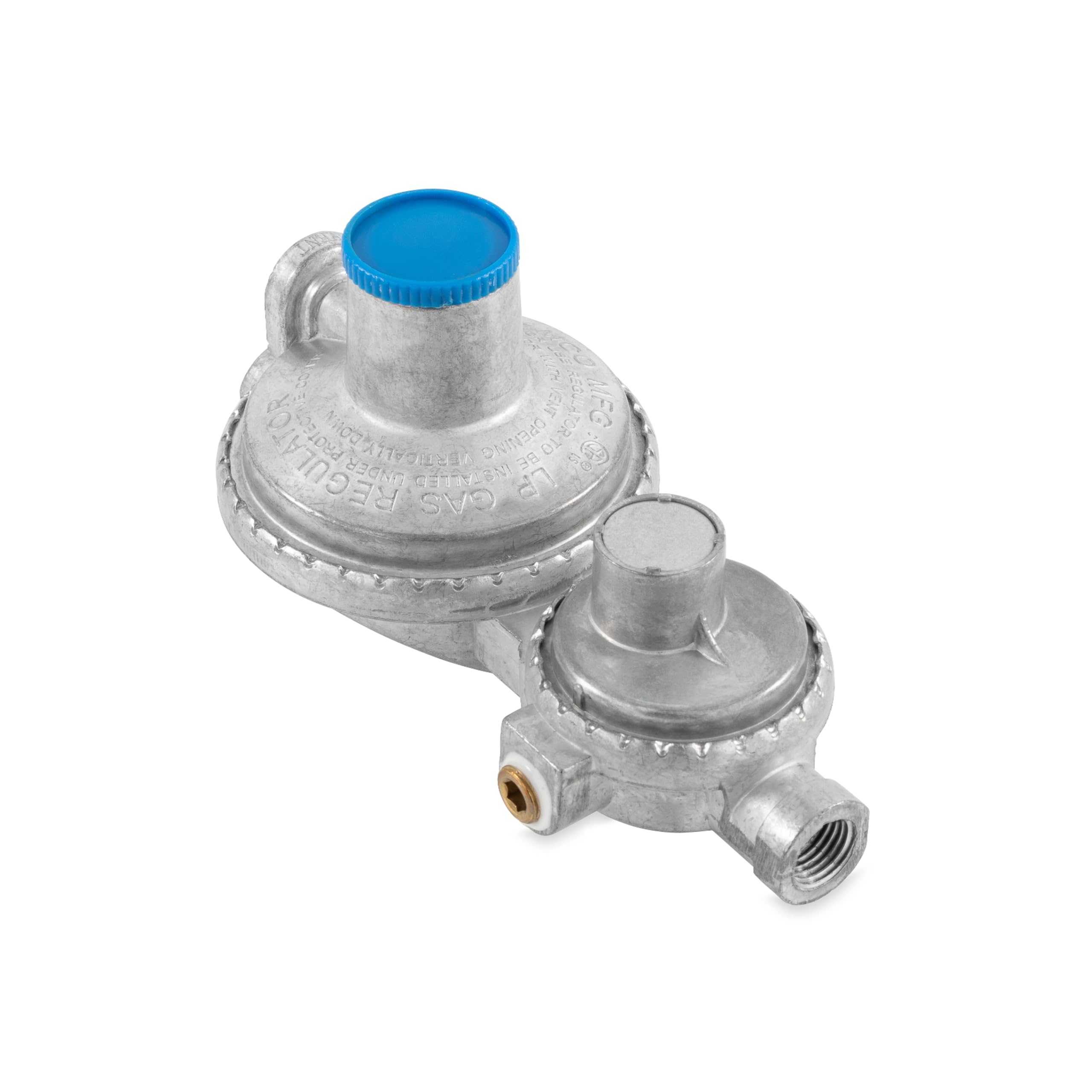 Camco 59313 Regulador Vertical de propano de Dos etapas, Gris