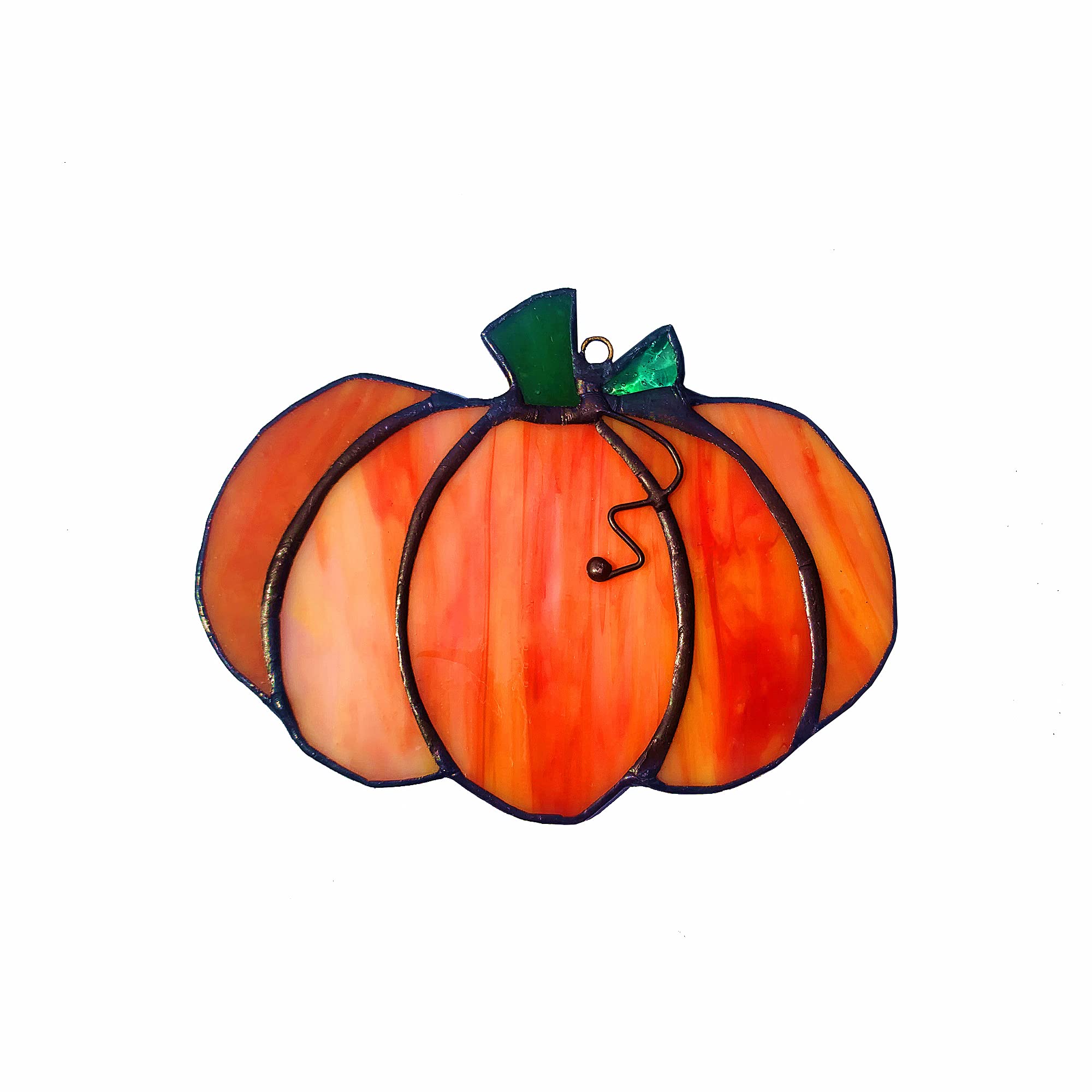 HAOSUM Fall Pumpkin Stained Glass Window Hangings Sun Catcher,Glass Pumpkin,Fall Decor,Halloween Decor (A) Housewarming Gifts for New House…