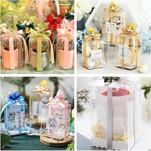 Miniatura 5 de BENECREAT 15 cajas de regalo rectangulares transparentes, caja de PVC de plástico transparente para boda, fiesta de cumpleaños, despedida de