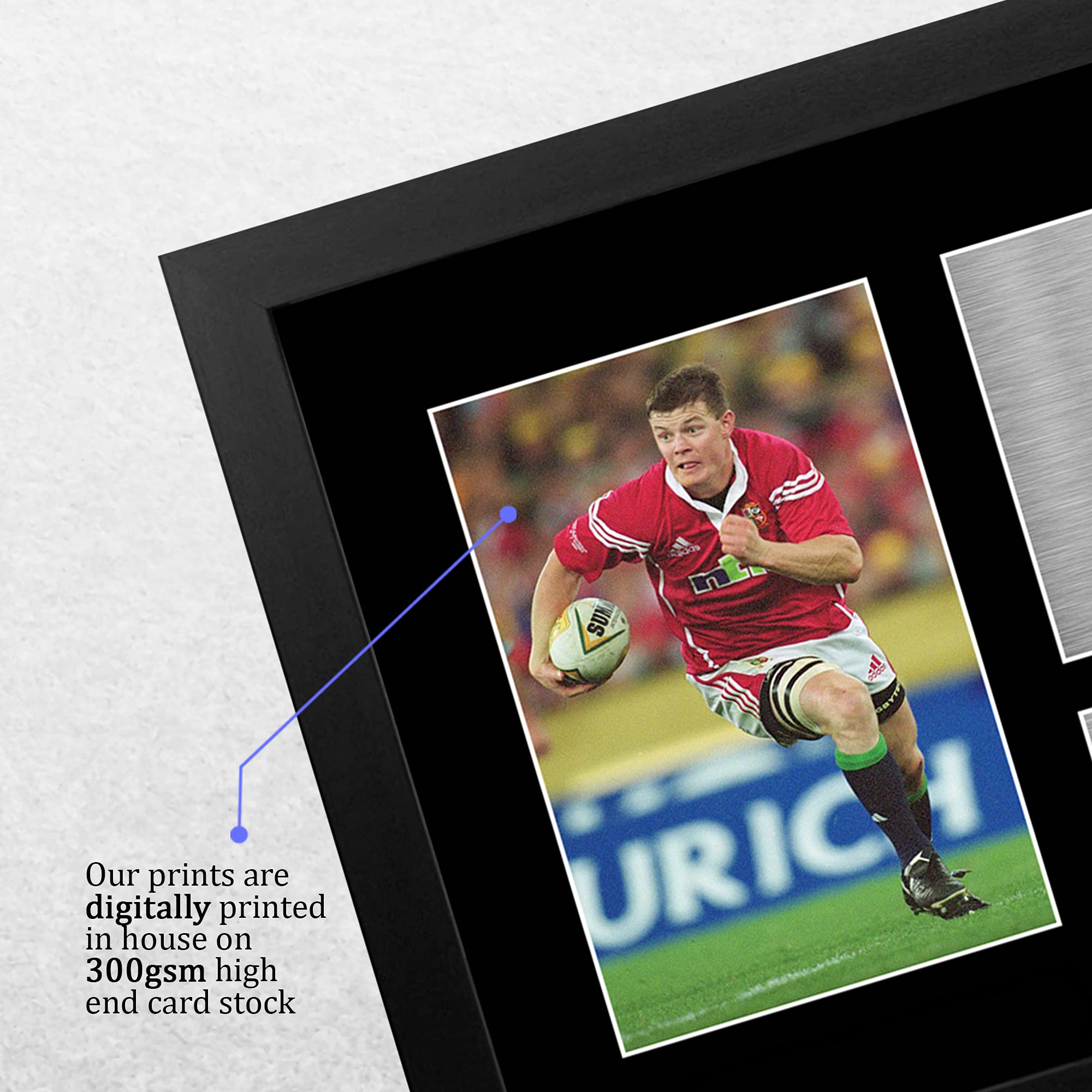 HWC Trading FR A4 Brian O'Driscoll British Lions Gifts Printed Signed Autograph Picture for Rugby Union Fans - A4 Framed - Image 4