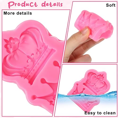 Miniatura 3 de 2 moldes de silicona para fondant, corona 3D de chocolate para decoración de pasteles, decoración de cupcakes, manualidades de azúcar, pasta de