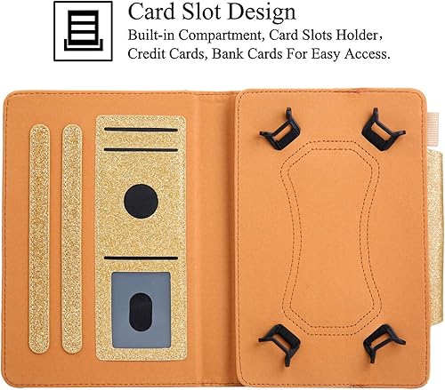 Miniatura 3 de Funda universal para tablet de 7.0 pulgadas, piel sintética, multiángulo, ranuras para tarjetas, para Samsung Galaxy Tab A 7.0, Tab 3E Lite 7, Tab