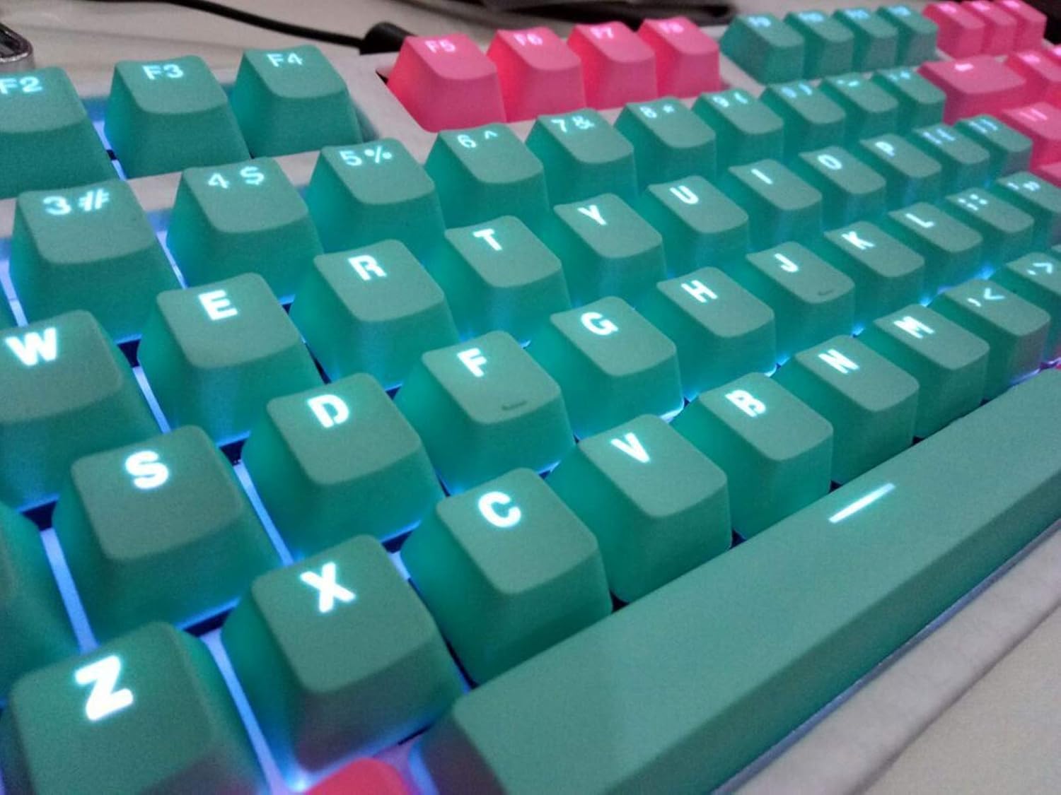Generic 104 Keys Miami PBT Backlit Keycap Key caps ANSI Layout OEM Profile for Cherry MX Mechanical Keyboard