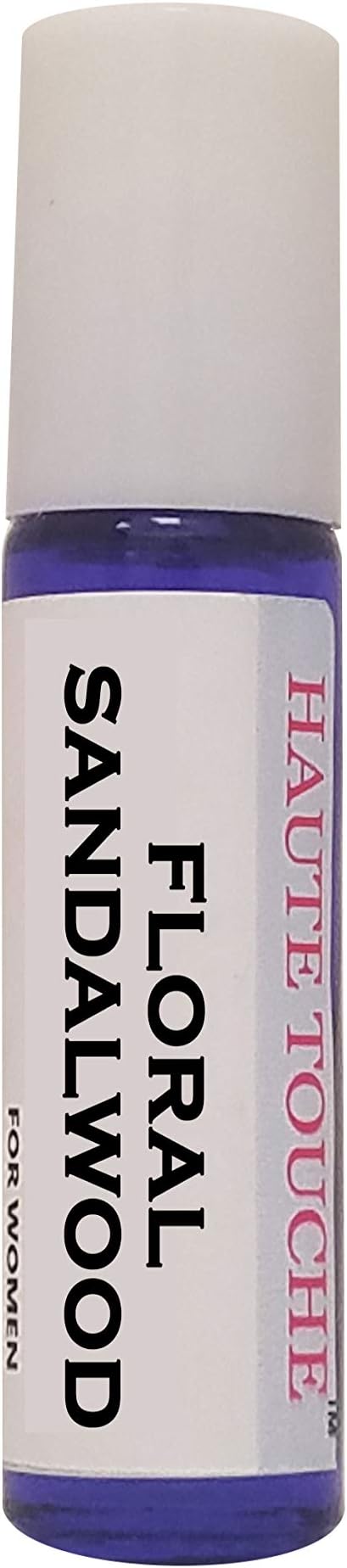 Floral Sandalwood Perfume for Women 10 mL Blue Glass Roll-On Bottle