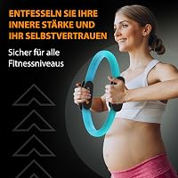 MANTRA SPORTS Pilates Gyűrű 33cm - Otthoni Fitness Eszköz Medence- és Combizom Erősítéshez - Türkiz Edzőgyűrű Férfiaknak és Nőknek Hordozhat 6