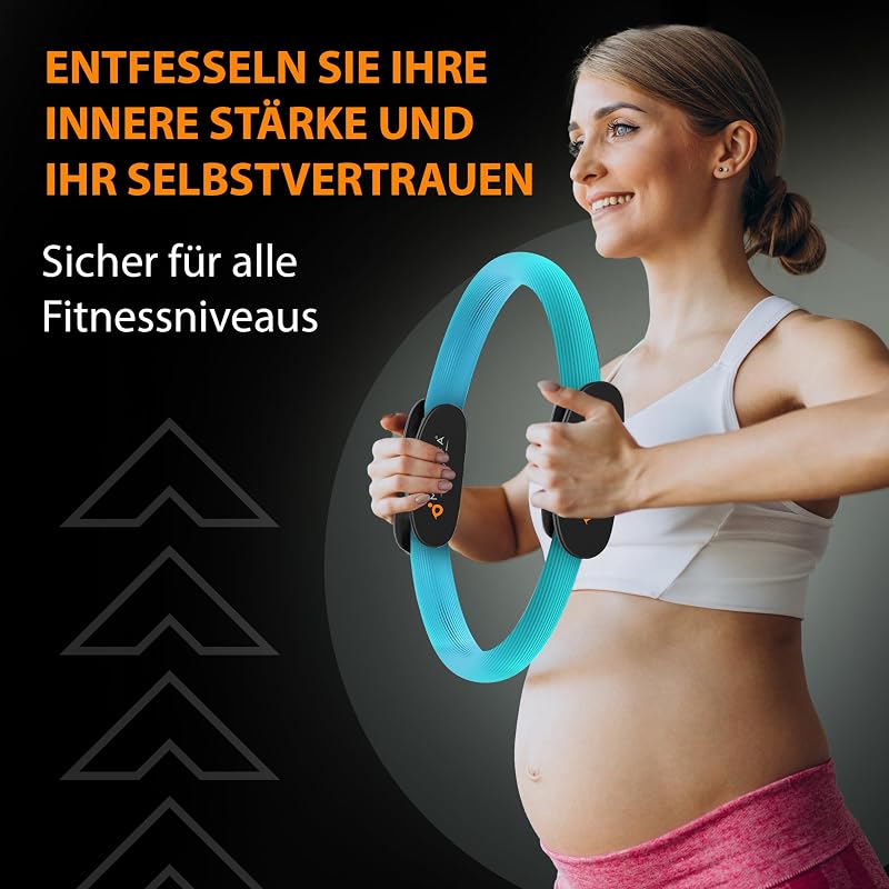 MANTRA SPORTS Pilates Gyűrű 33cm - Otthoni Fitness Eszköz Medence- és Combizom Erősítéshez - Türkiz Edzőgyűrű Férfiaknak és Nőknek Hordozhat