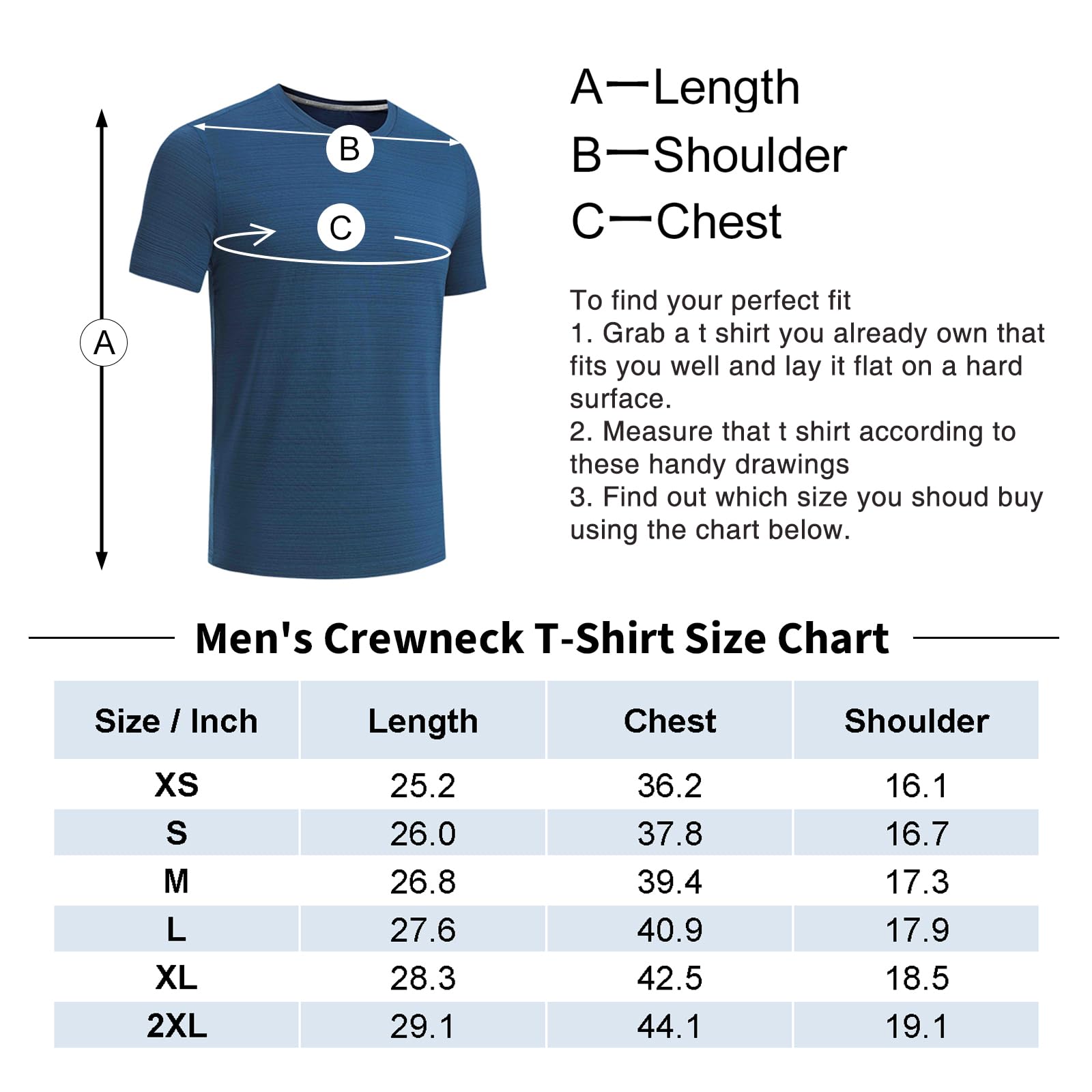 TOPTIE Lot de 5 t-shirts de sport à manches courtes pour homme