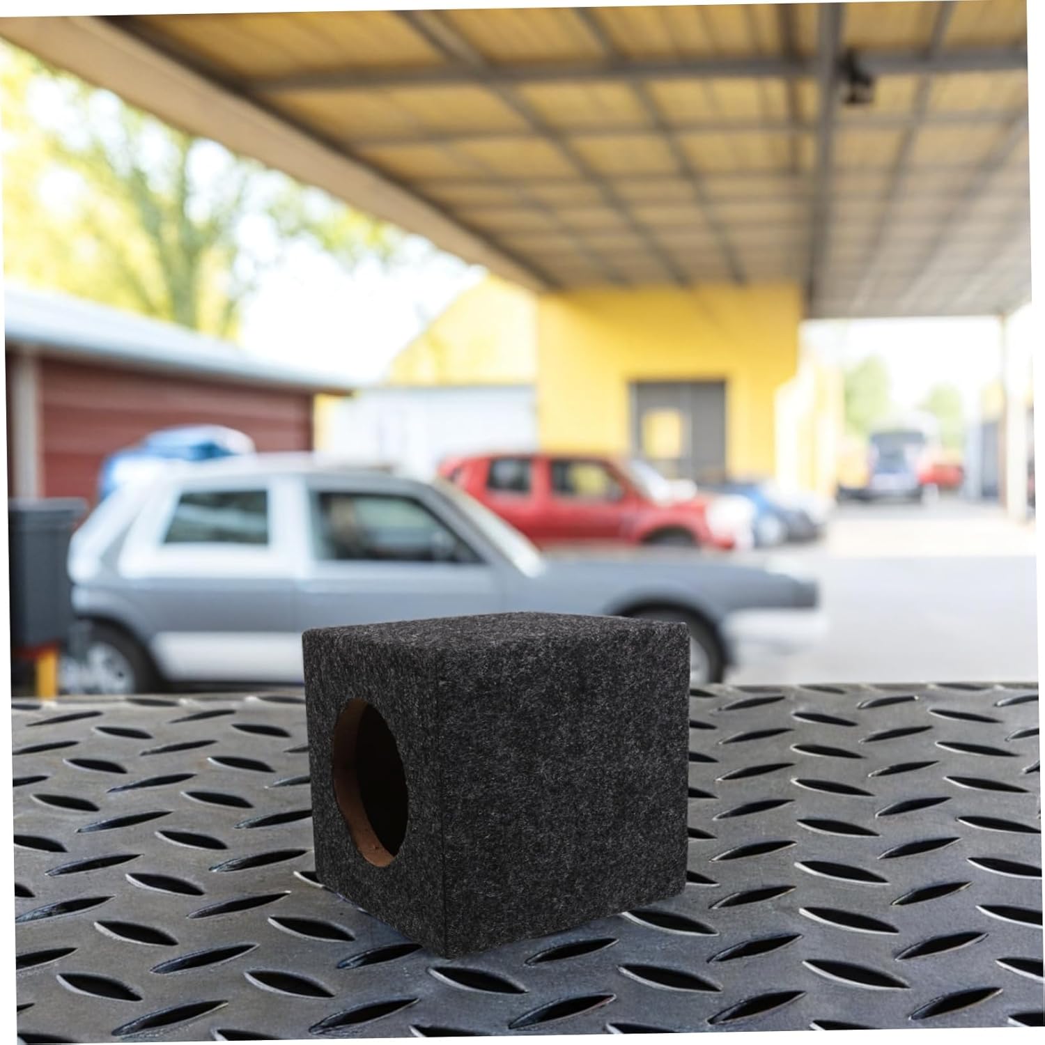 Alipis Square Subwoofer Box Cabinet Easy Install Wooden Speaker Enclosure for Home Vehicle and Truck Audio Systems Compatible with Subwoofers