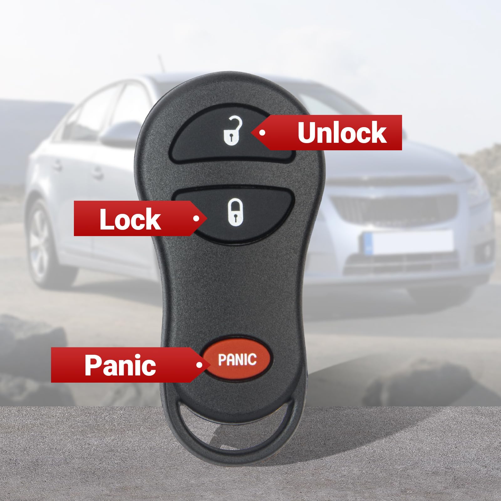 2-Pack Key Fob Remote For Dodge Ram/Chrysler/Plymouth - Compatible With GQ43VT17T, 04686481 (1999-2005 Models) - View #13