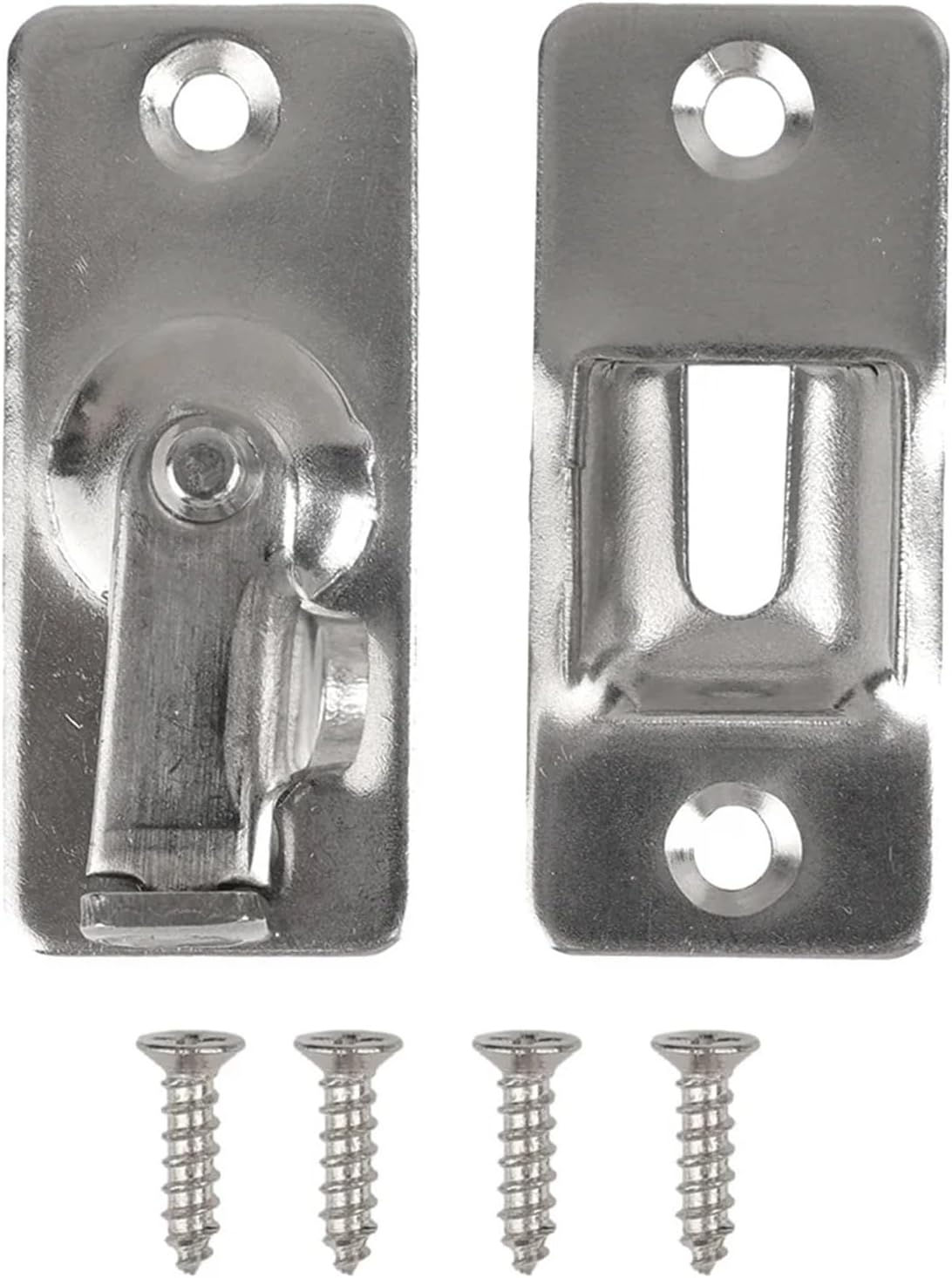 Stainless Steel 90 Degree Right Angle Door Latch Anti Theif Locks for Barn Sliding Doors Buckle Household Ornaments(Sliver)