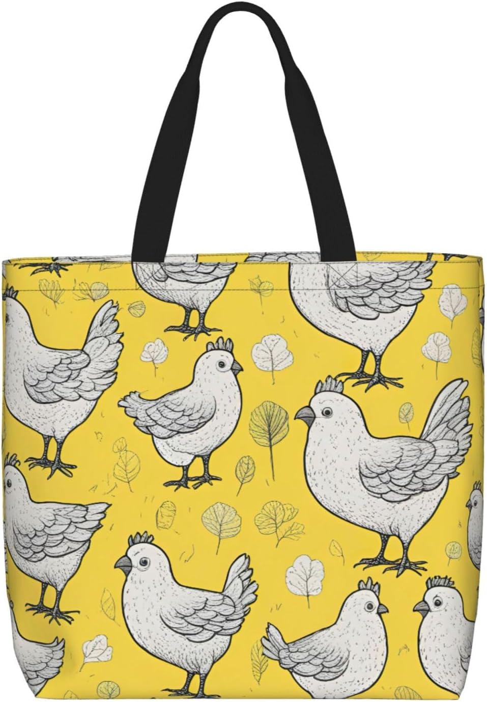 Yellow Chicken Print Women Men Extra Large Crossbody Bag Lightweight Shoulder Tote Travel Beach Picnic
