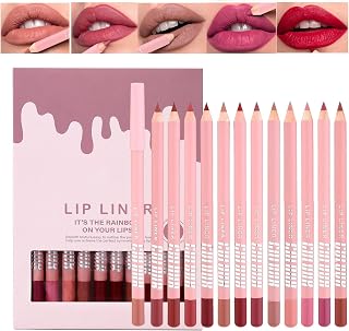 Röd Lippennan 12 Färger Naturlig Krämig Långvarig Ansiktsmakeup | Läppkonturpenna För Resa Fest Bröllop Kontor Skola Dejt Tillfälle Vinter Höst Vår