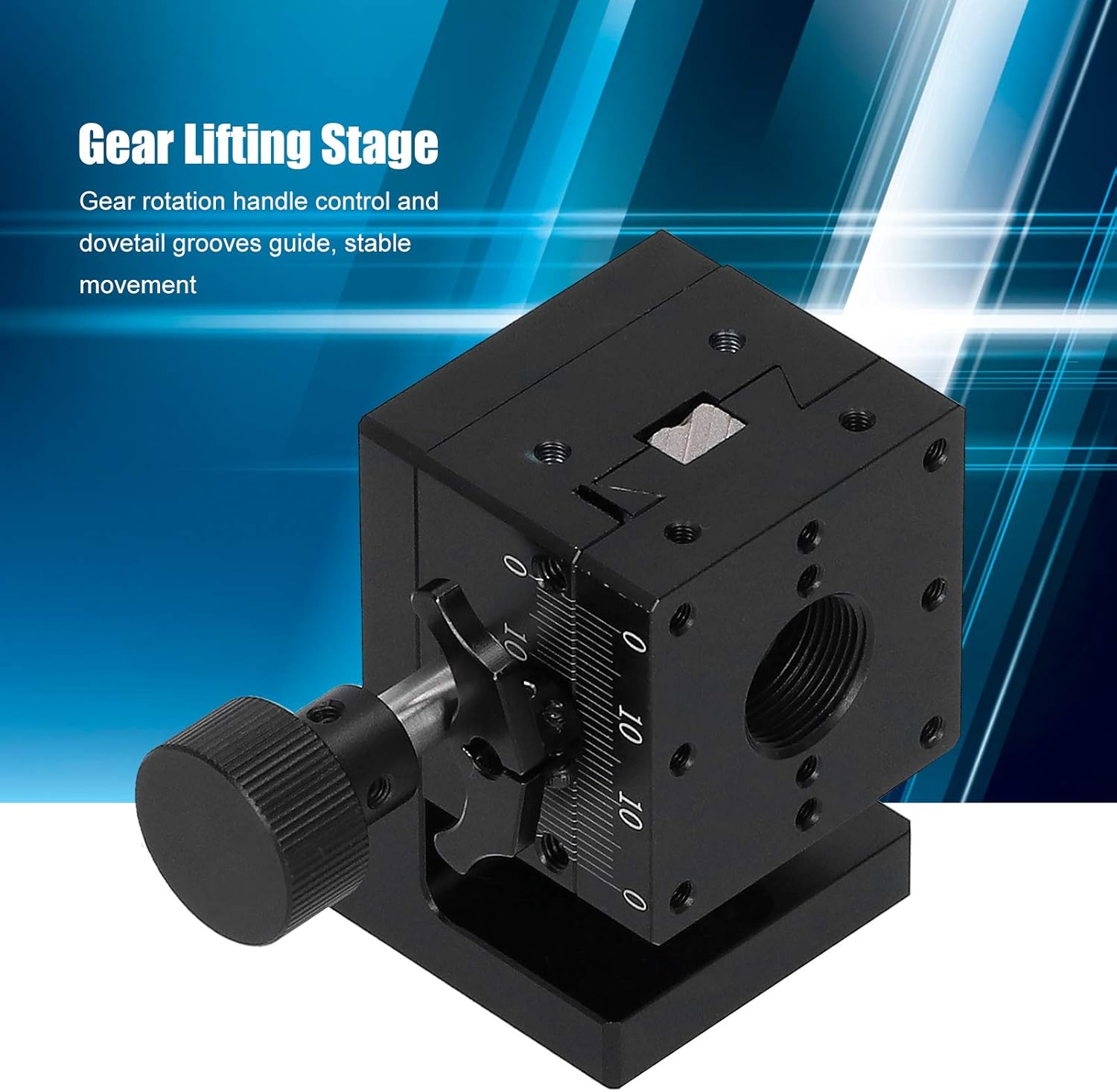 HFL - A40 40×40 mm Gear Lifting Stage, Aluminum Alloy Z Axis Dovetail Manual Trimming Platform, Scratch Resistant Linear Translation Stage