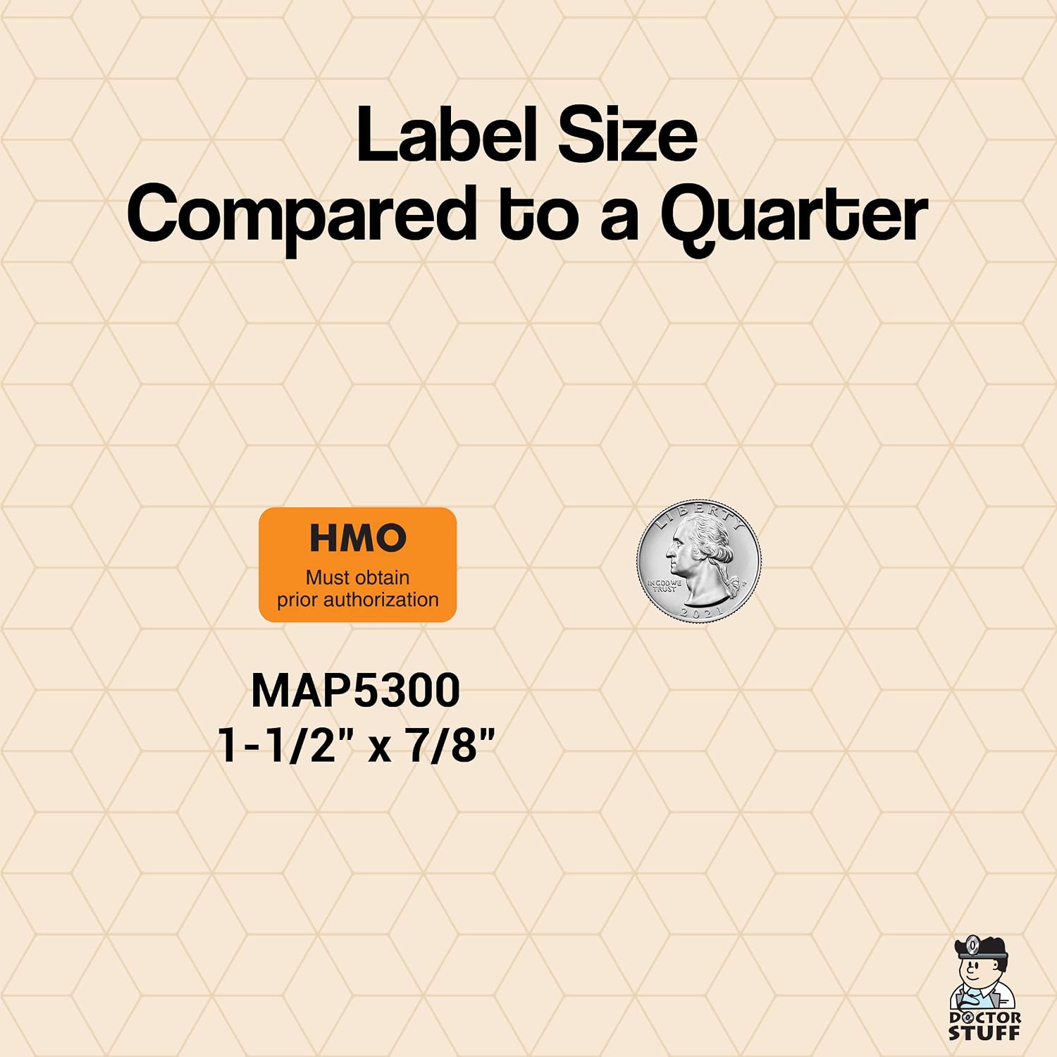 HMO Chart Label Must Obtain Prior Authorization, 1-1/2” x 7/8”, Fluorescent Orange/Black, Permanent Adhesive, 250 Stickers/Box, Doctor Stuff
