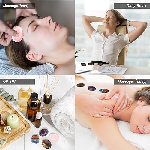 Miniatura 2 de 4 piedras de preocupación del pulgar para la ansiedad, piedras de chakras, cristales de chakras, cristal rosa, amatista, ojo de tigre, aventurina