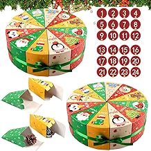 DIY Advent Calendar, Advent Calendar for Filling, Cake Shaped, with Attached Label, Ribbon, for Wrapping Gifts for Adults and Children