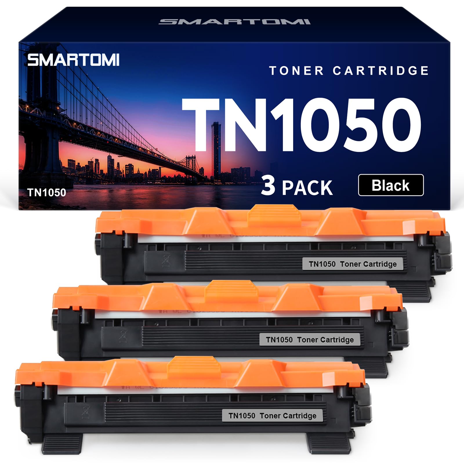 SMARTOMI, confezione da 3, cartucce toner nero TN1050 compatibili con Brother TN1050 per uso con stampanti Brother serie HL-1110 HL-1112 HL-1212 HL-1210 DCP-1510 DCP-1610 DCP-1612 1512 MFC-1810 1910