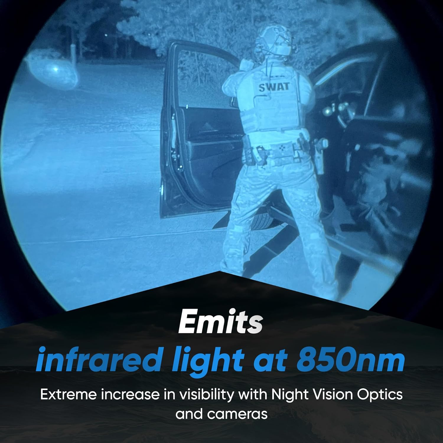 Black Oak Pro Series 3.0 2" 940nm Infrared Pod Light - Flood Optics - Black Housing