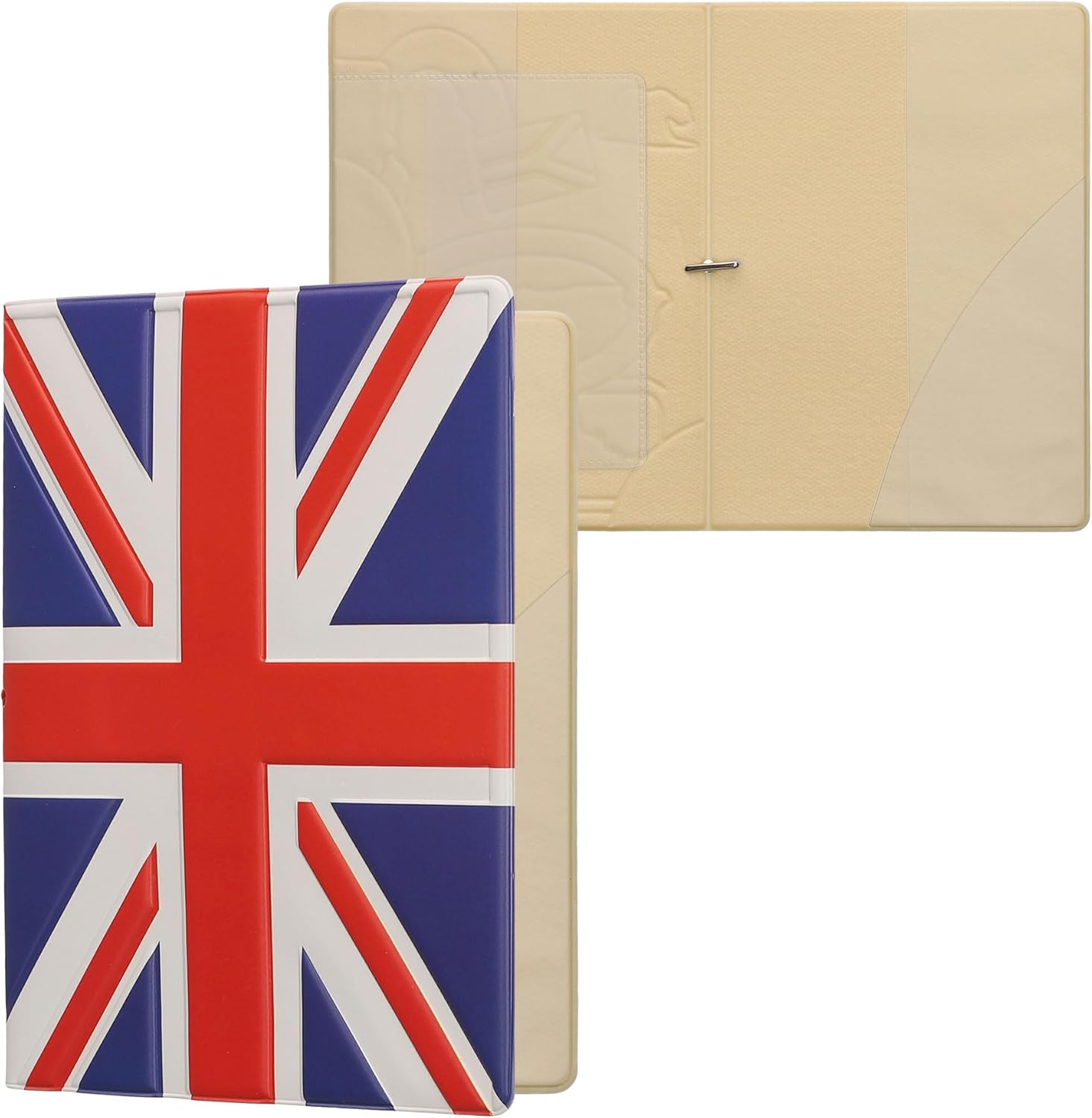 kwmobile Travel Passport Holder – Flip Case with Elastic Closure – Passport or ID Protector – Red-White-Blue