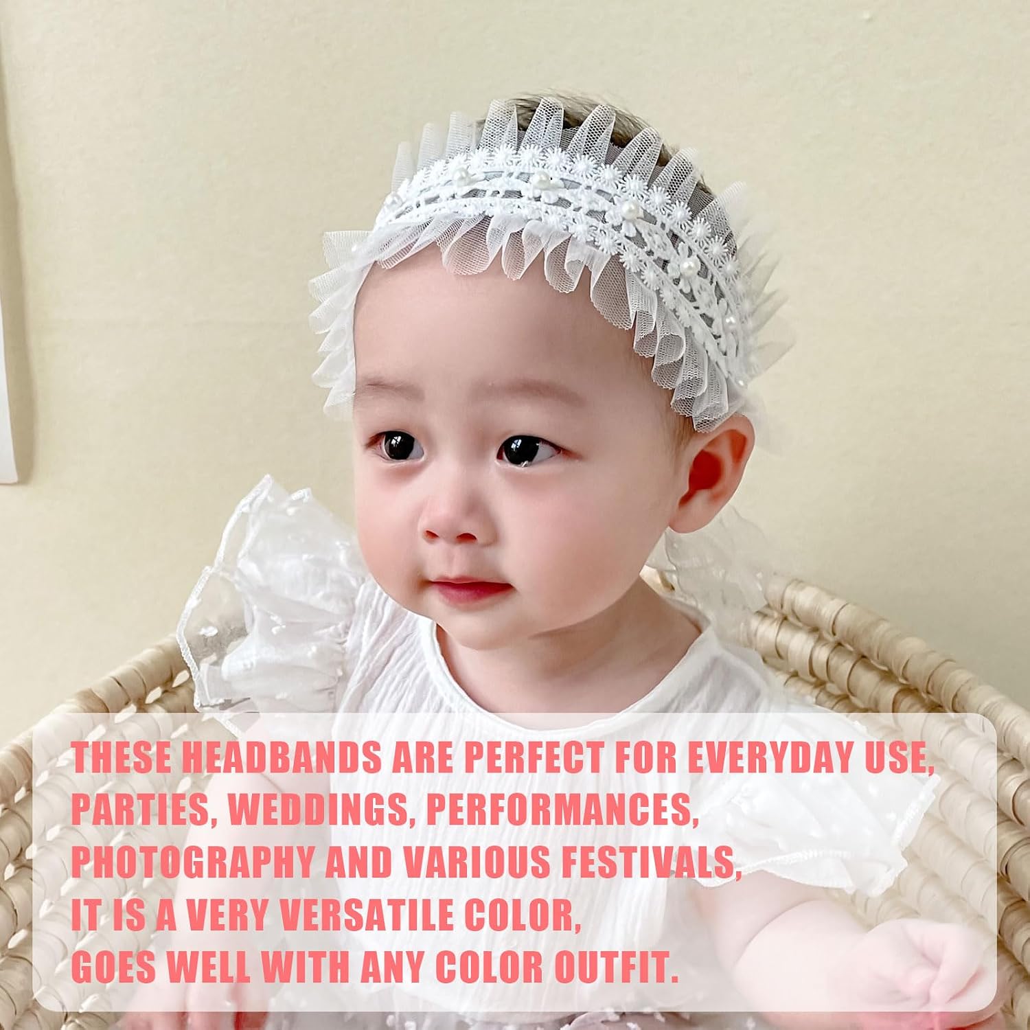 Baby Flower Headband,4PCS Cute Floral Leaf Butterfly Elastic Baby Headbands,Hair Bands Baby Hair Accessories for Newborn Infant - Image 4