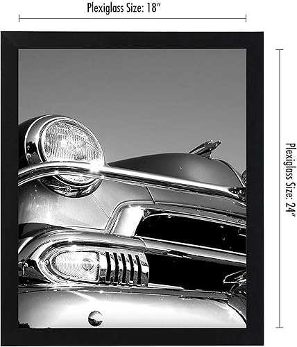 Vista 975 de Americanflat - Marco para póster de 71 x 74 cm con plexiglás pulido, portarretratos negro de madera industrializada, Epic Collection, marco ancho