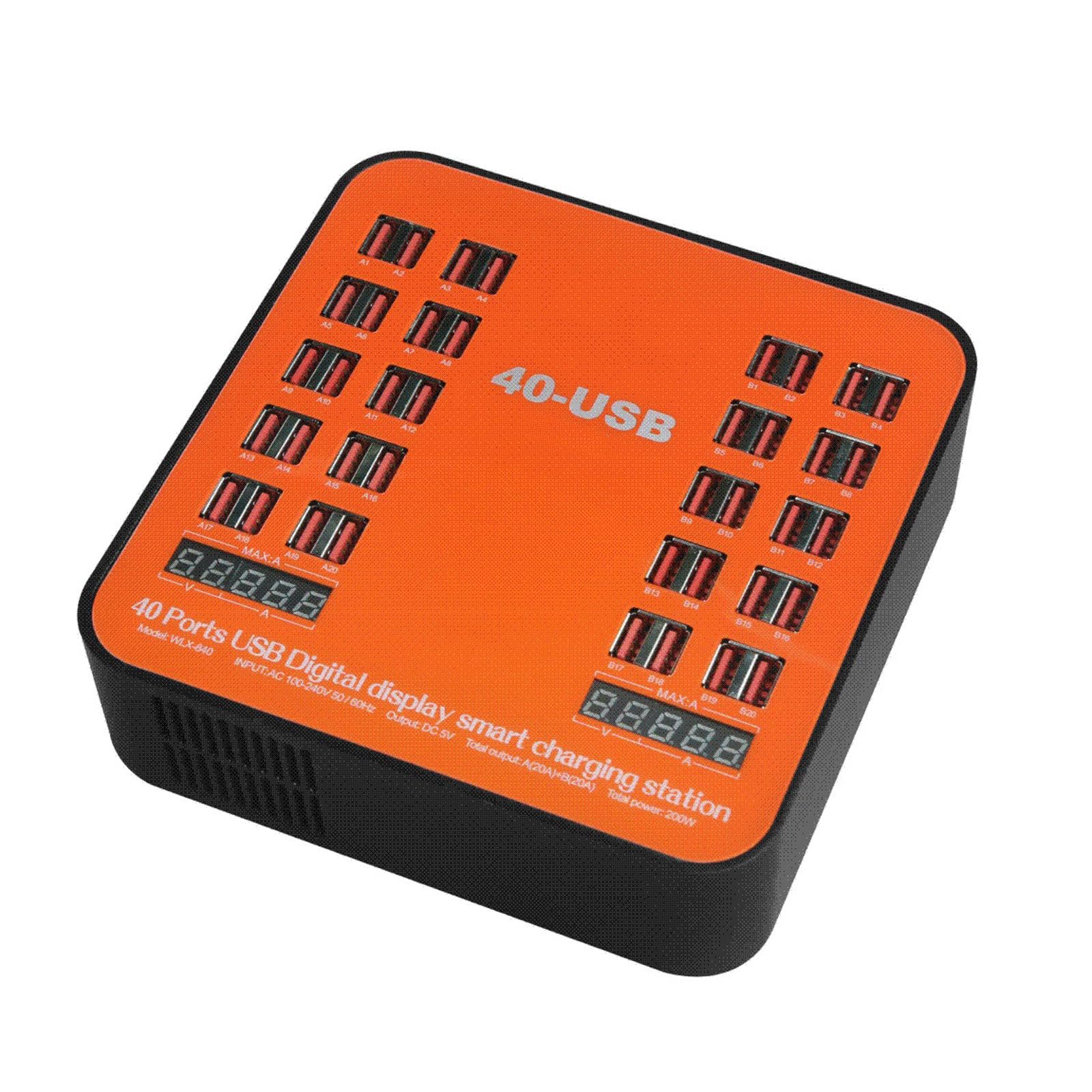 Stazione di ricarica rapida USB da 200 W Base 40 porte Adattatore per caricabatterie USB per tablet cellulare