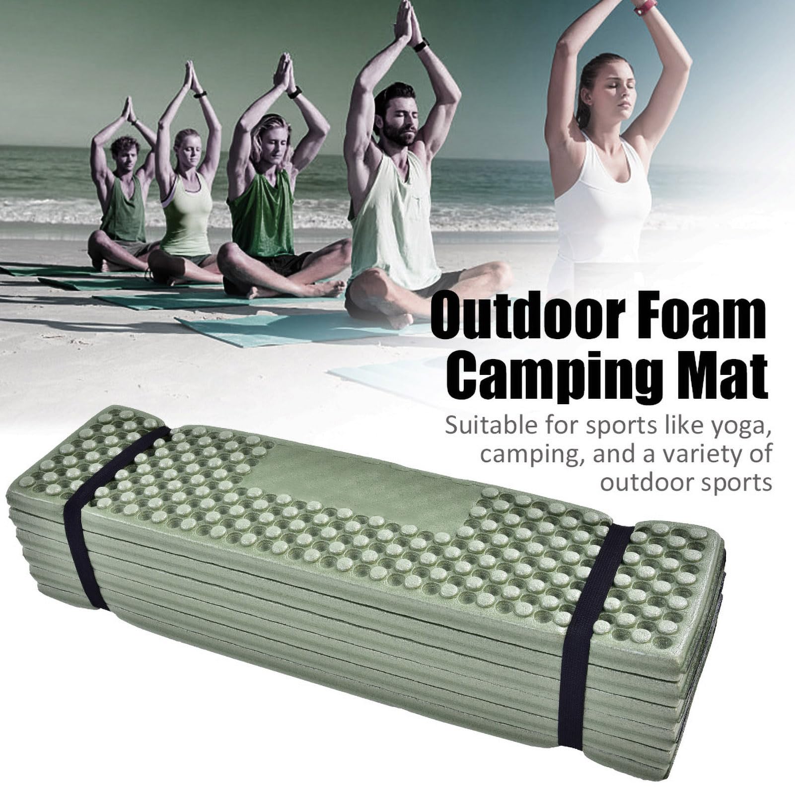 Culnflun Foam Camping Mat Ultralightweight Sleeping Pad Waterproof Mattress Yoga Camping (Dark Green)
