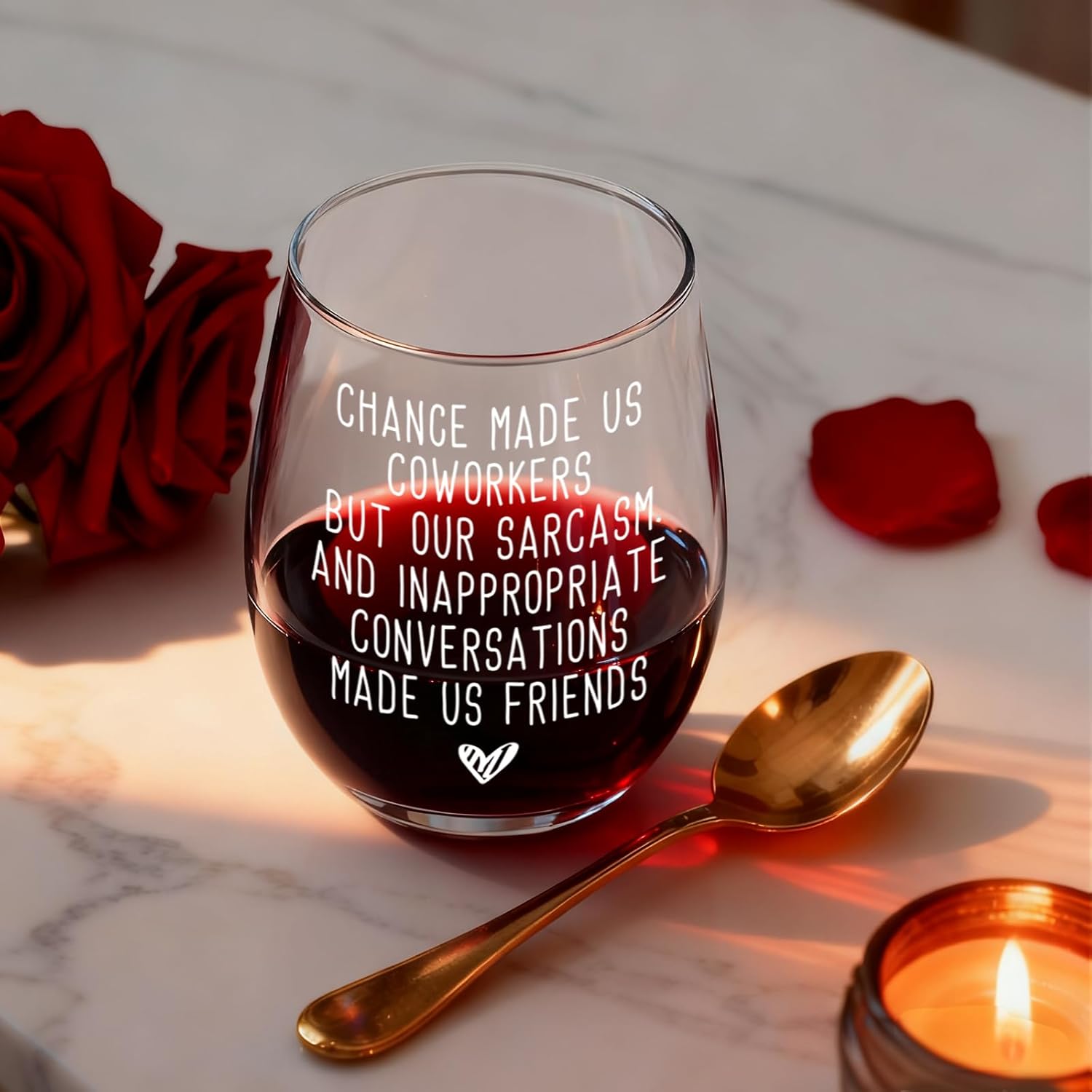 Funny Wine Glass Gifts for Coworkers Men Women, Chance made us coworkers, Birthday Christmas Thankyou Glasses Gift for Colleagues Work Bestie Friends, Sarcastic Stemless gift -82 - Image 2